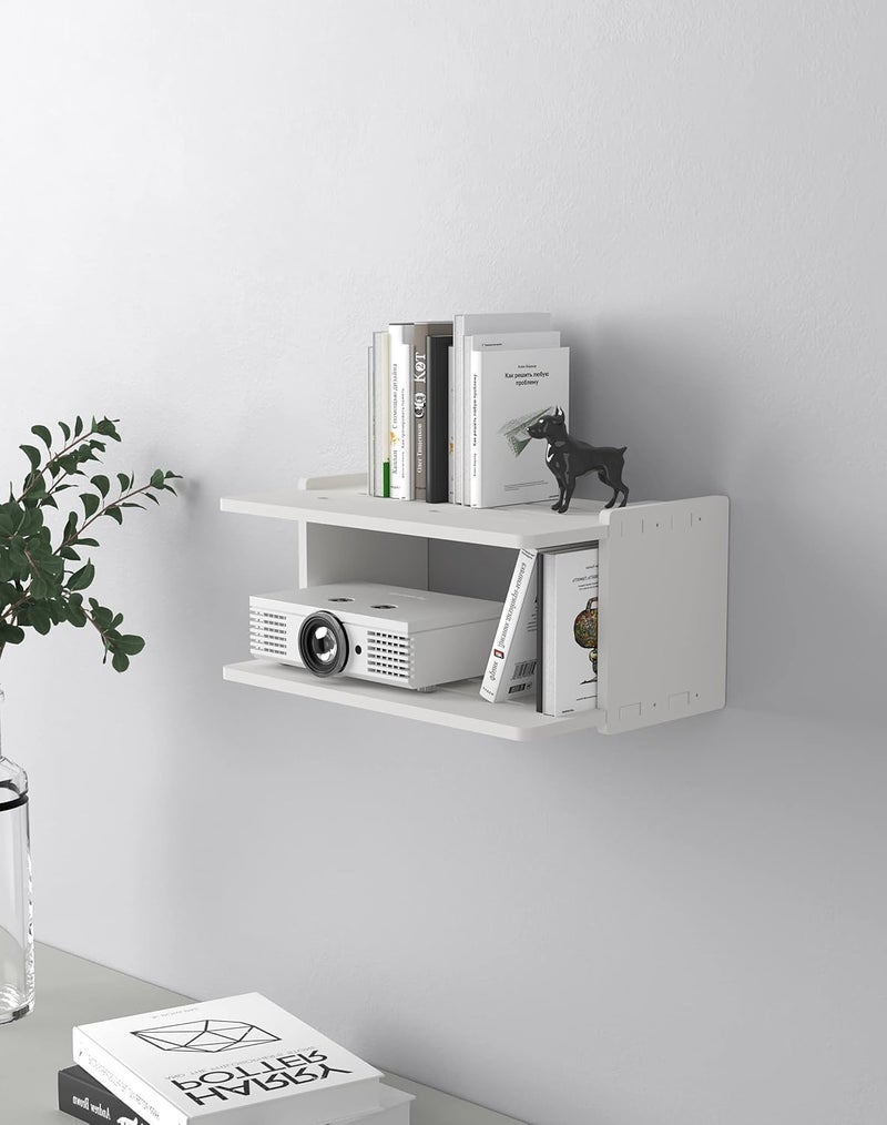 AREAJD Projector Shelf for Wall, Floating Projector Wall Mount, Game Shelf for Xbox one S/X Series S, Holder Stand Accessories White - Image 2